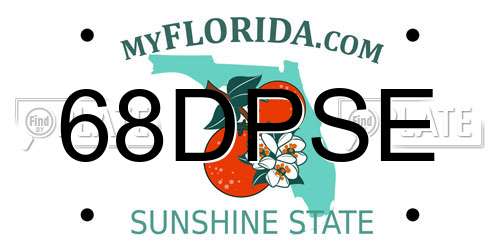 68DPSE Florida License Plate
