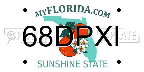 68DPXI Florida License Plate