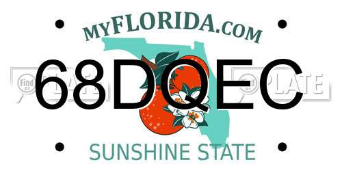 68DQEC Florida License Plate