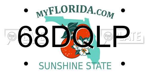 68DQLP Florida License Plate