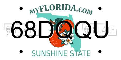68DQQU Florida License Plate