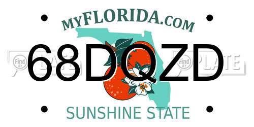68DQZD Florida License Plate