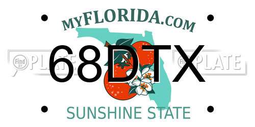 68DTX Florida License Plate