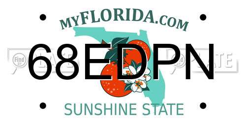 68EDPN Florida License Plate