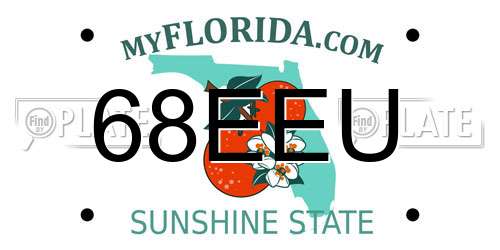 68EEU Florida License Plate