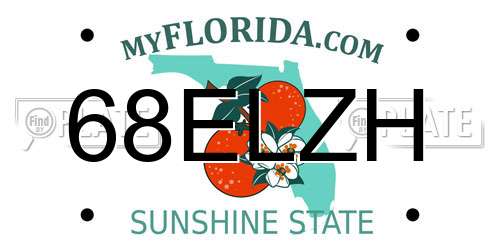68ELZH Florida License Plate