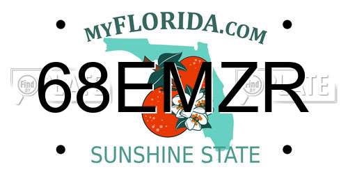 68EMZR Florida License Plate