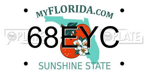 68EYC Florida License Plate