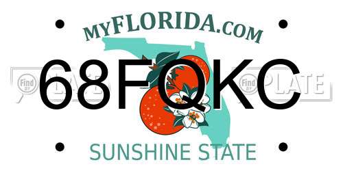 68FQKC Florida License Plate
