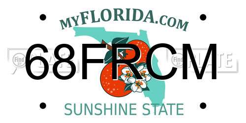 68FRCM Florida License Plate