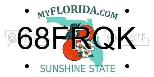 68FRQK Florida License Plate