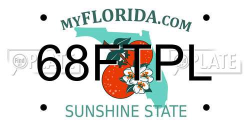 68FTPL Florida License Plate