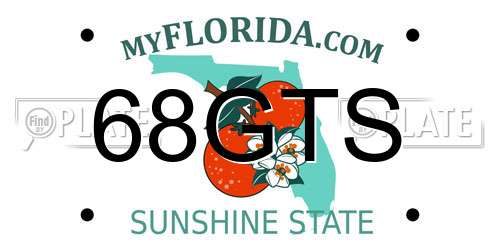 68GTS Florida License Plate