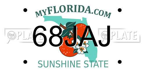 68JAJ Florida License Plate