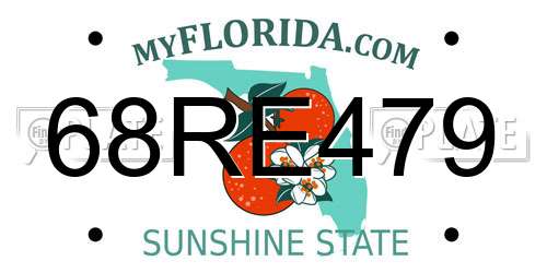 68RE479 Florida License Plate