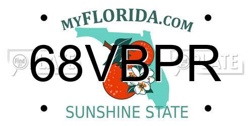 68VBPR Florida License Plate