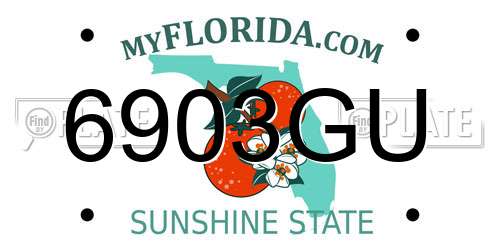 6903GU Florida License Plate