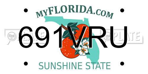 691VRU Florida License Plate