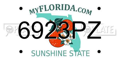6923PZ Florida License Plate