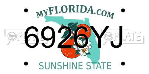 6926YJ Florida License Plate