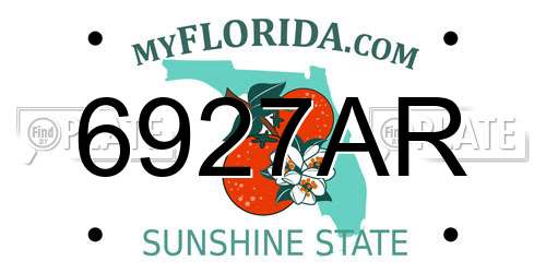 6927AR Florida License Plate