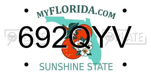 692QYV Florida License Plate