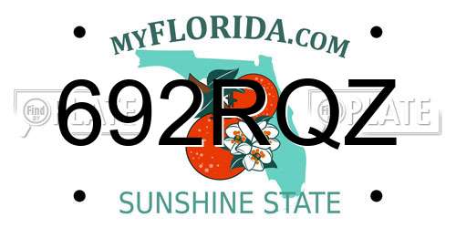 692RQZ Florida License Plate