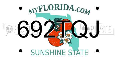 692TQJ Florida License Plate