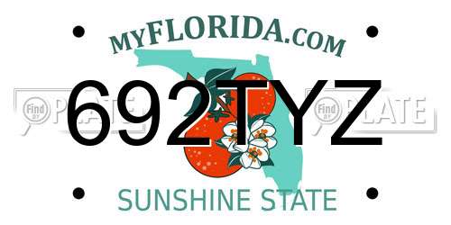 692TYZ Florida License Plate