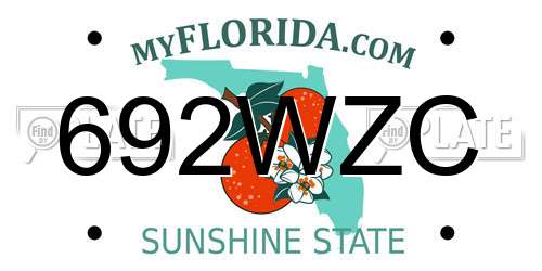 692WZC Florida License Plate