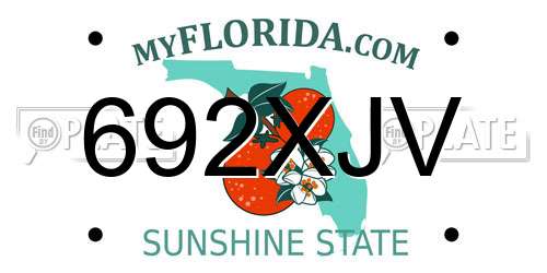 692XJV Florida License Plate