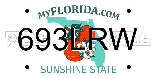 693LRW Florida License Plate