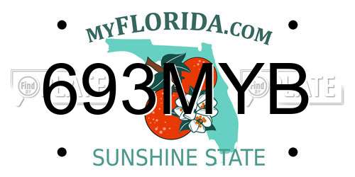 693MYB Florida License Plate