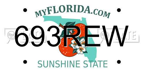 693REW Florida License Plate
