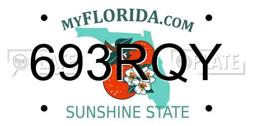 693RQY Florida License Plate