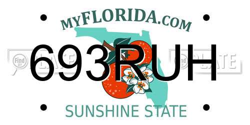 693RUH Florida License Plate