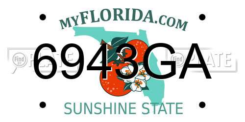 6943GA Florida License Plate