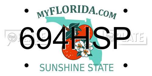 694HSP Florida License Plate