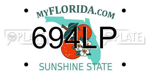 694LP Florida License Plate