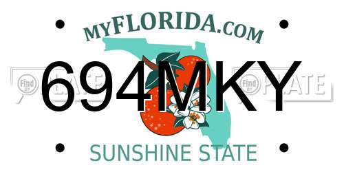 694MKY Florida License Plate