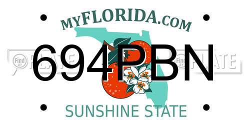 694PBN Florida License Plate