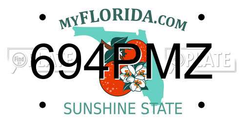 694PMZ Florida License Plate