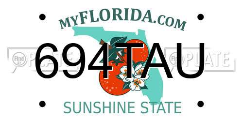 694TAU Florida License Plate