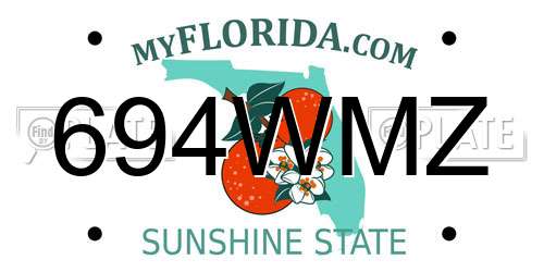 694WMZ Florida License Plate