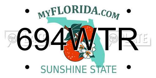 694WTR Florida License Plate