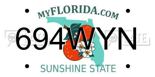 694WYN Florida License Plate