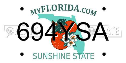 694YSA Florida License Plate