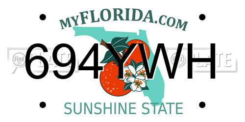 694YWH Florida License Plate