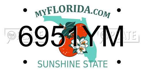6951YM Florida License Plate