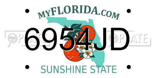 6954JD Florida License Plate